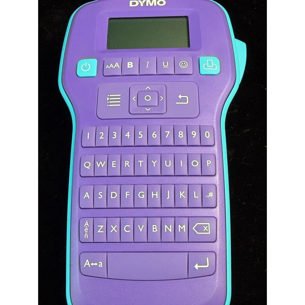 Dymo ColorPop Label Maker: Purple/Teal Handheld QWERTY D1 Printer 2002150, WORKS